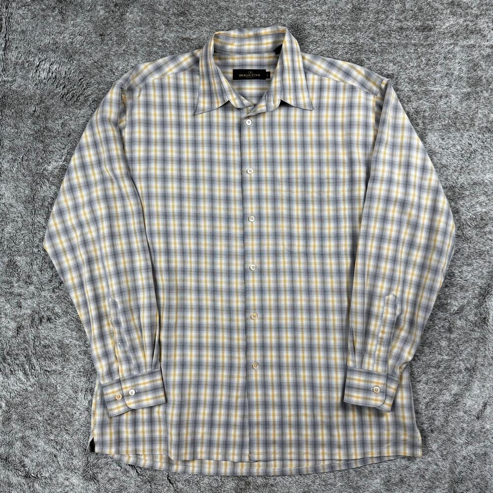 Bugatchi Checkered Button Up Men's Large
